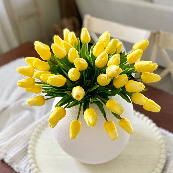 Light Yellow Real Touch Tulip Bundle