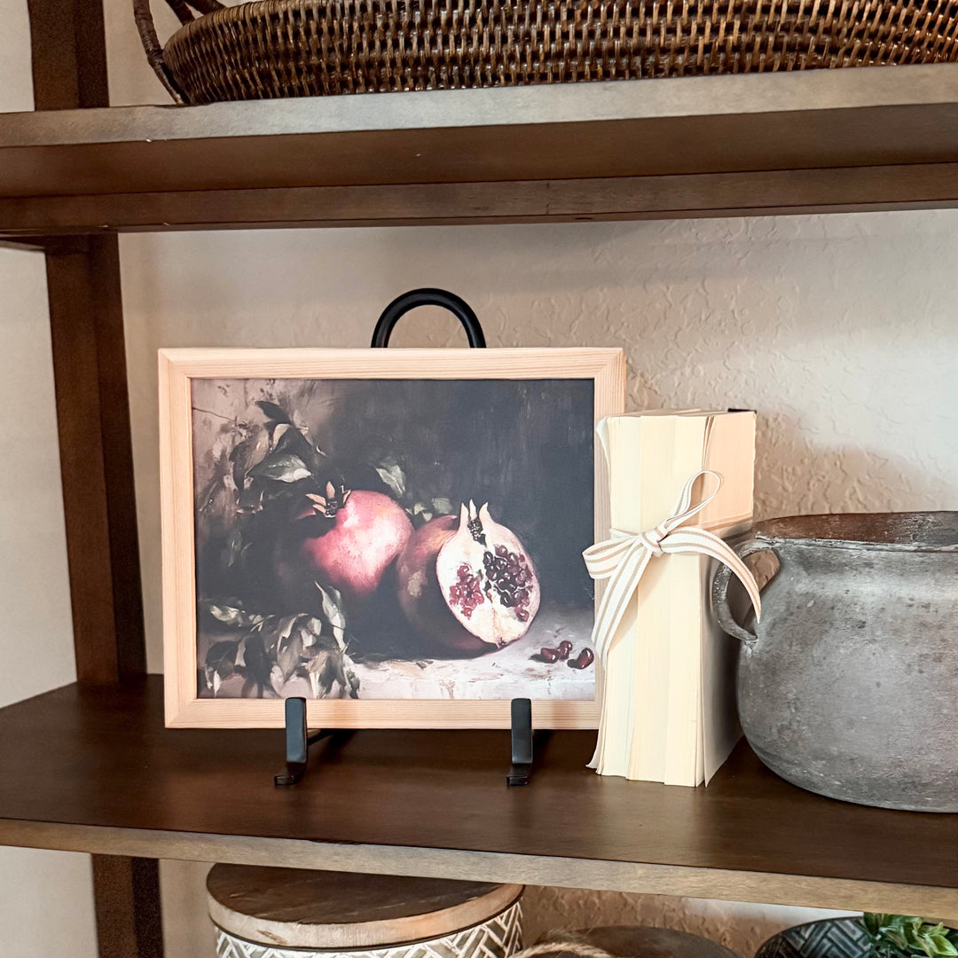 Pomegranate wood framed artwork 