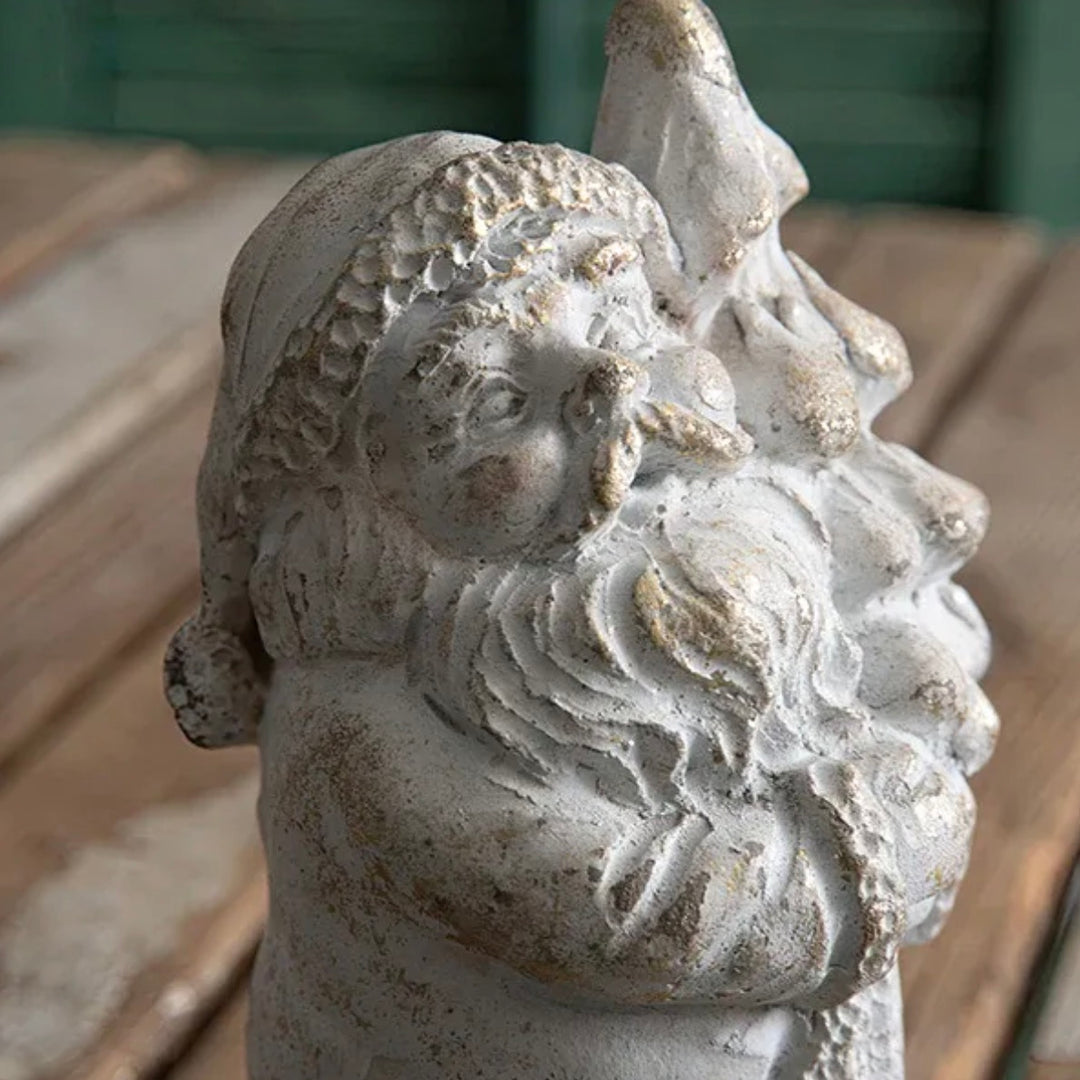 Decorative concrete Santa figurine