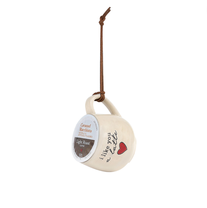 "I Like You A Latte" Red Heart Coffee Pod Mug Ornament