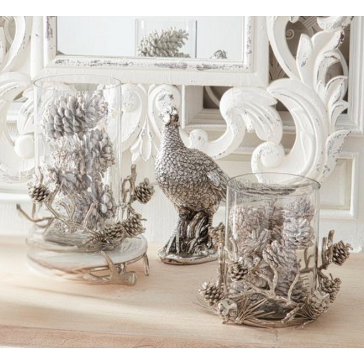 Box/24 Organic White Glitter Pine Cones