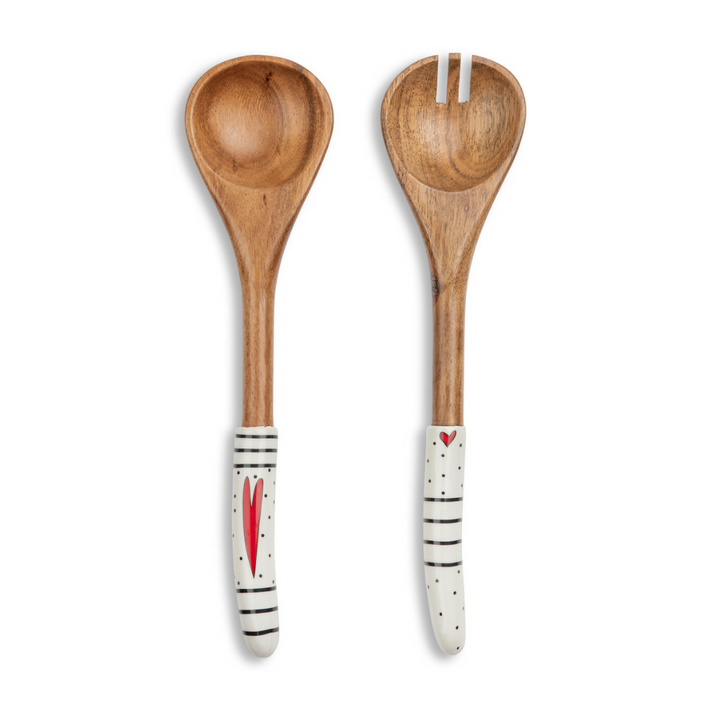 Red Heart Serving Utensil Set