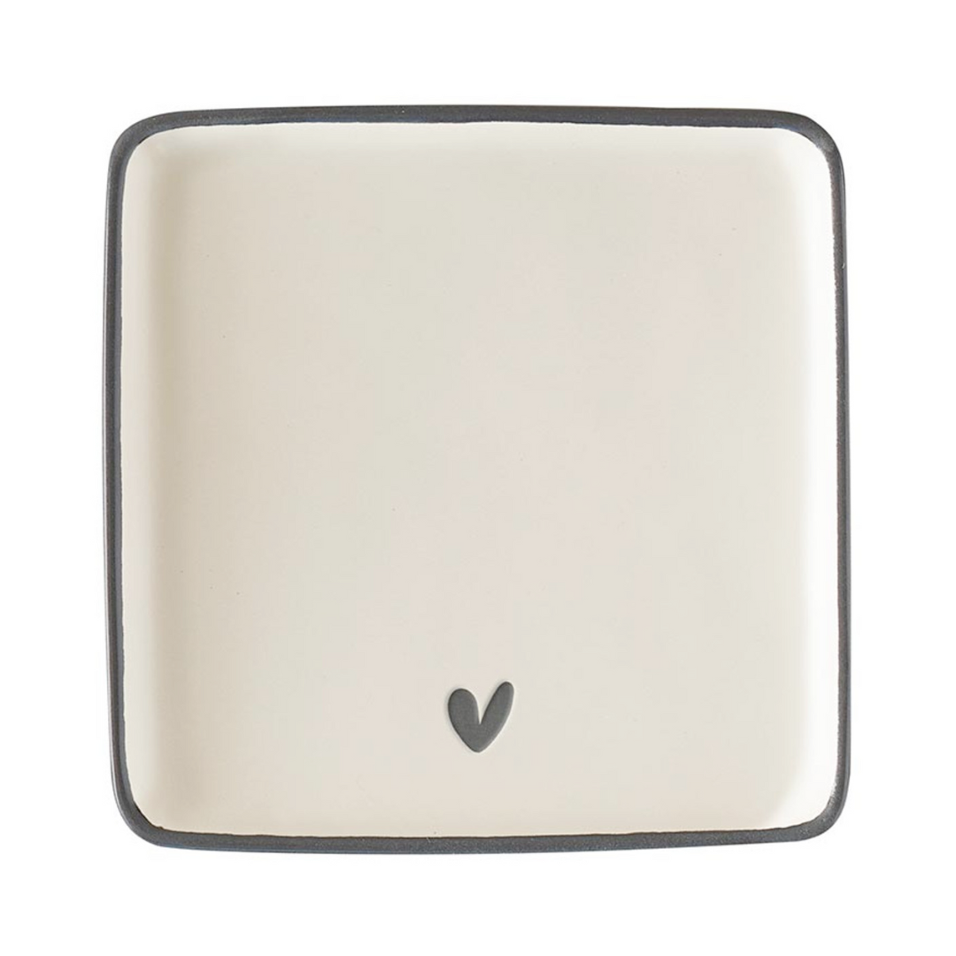 Set/4 Heart Print Appetizer Plates