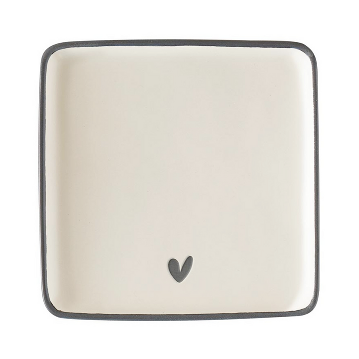 Set/4 Heart Print Appetizer Plates