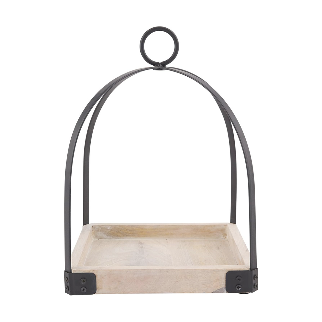 Iron & Mango Wood Lantern Set