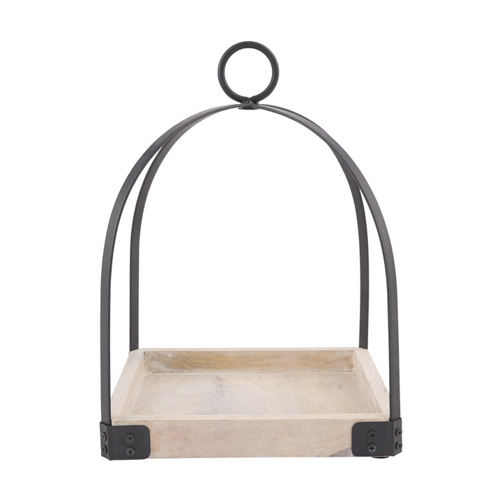 Iron & Mango Wood Lantern Set
