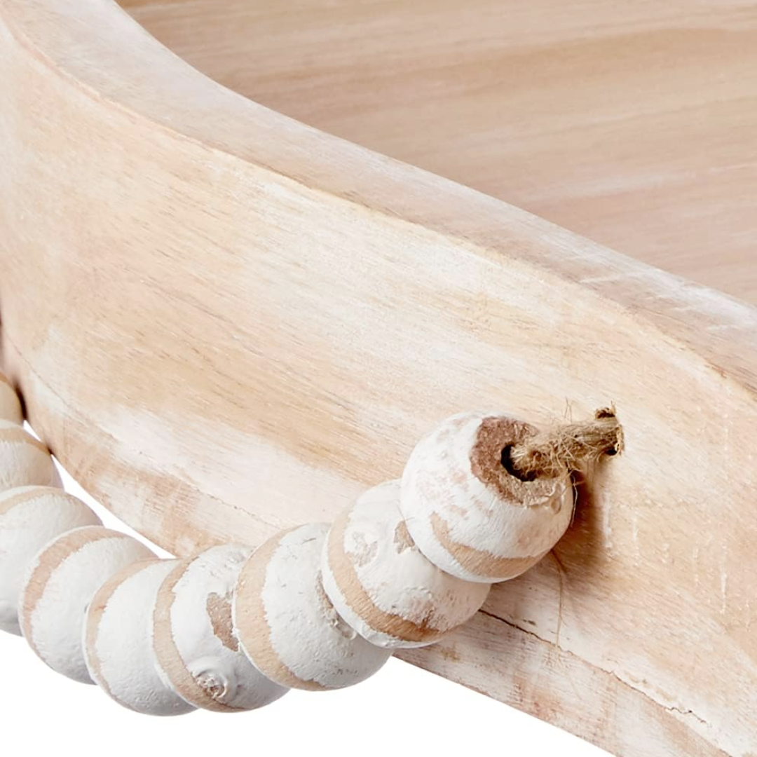 Scalloped Tray With Beaded Handles