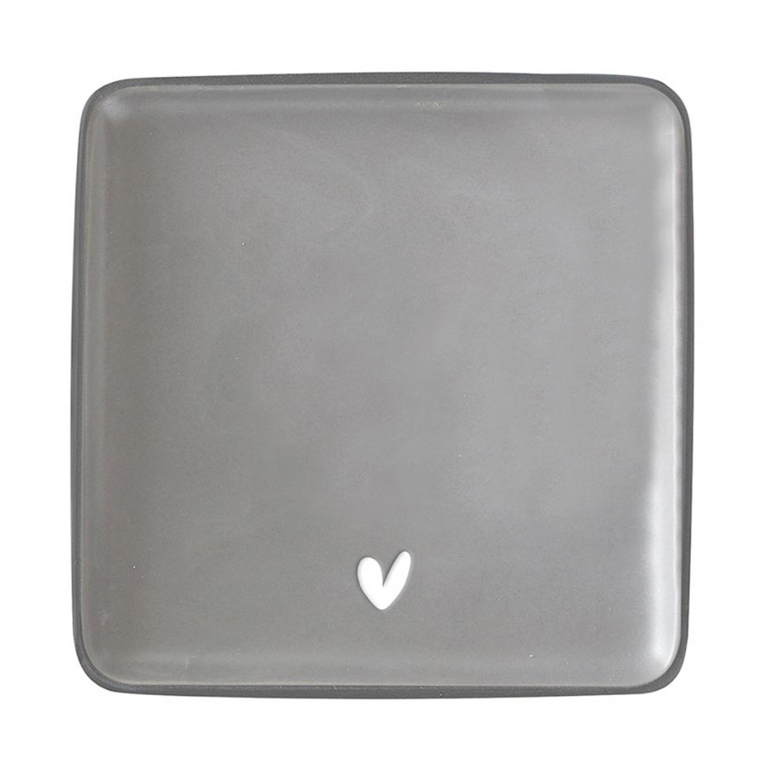 Set/4 Heart Print Appetizer Plates