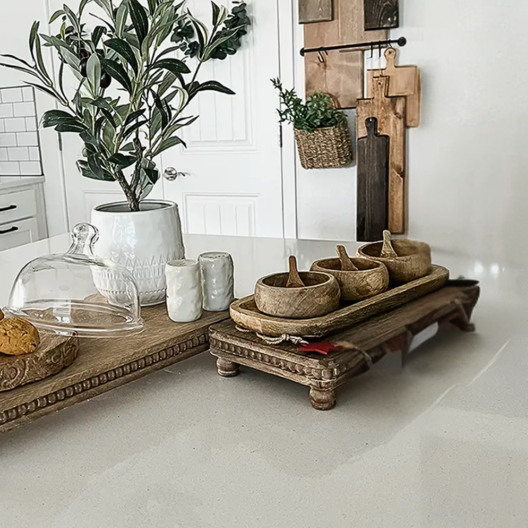 Mango Wood Tray & Bowl Set