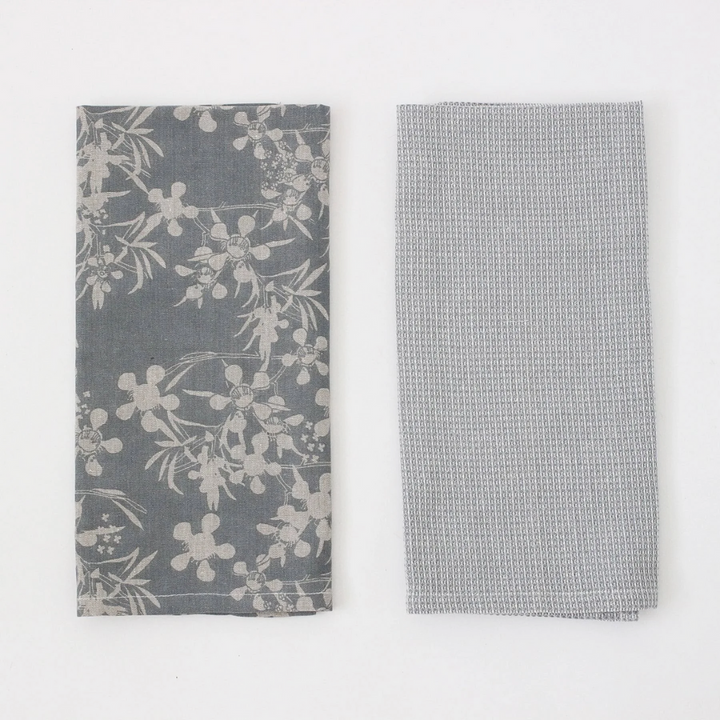 Set/2 Myrtle Tea Towels Slate