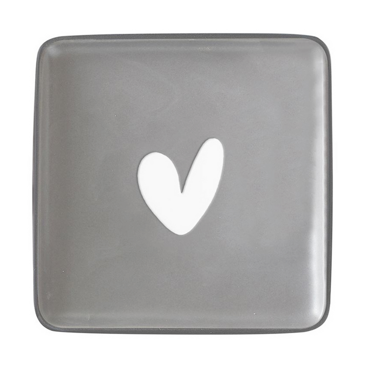 Set/4 Heart Print Appetizer Plates