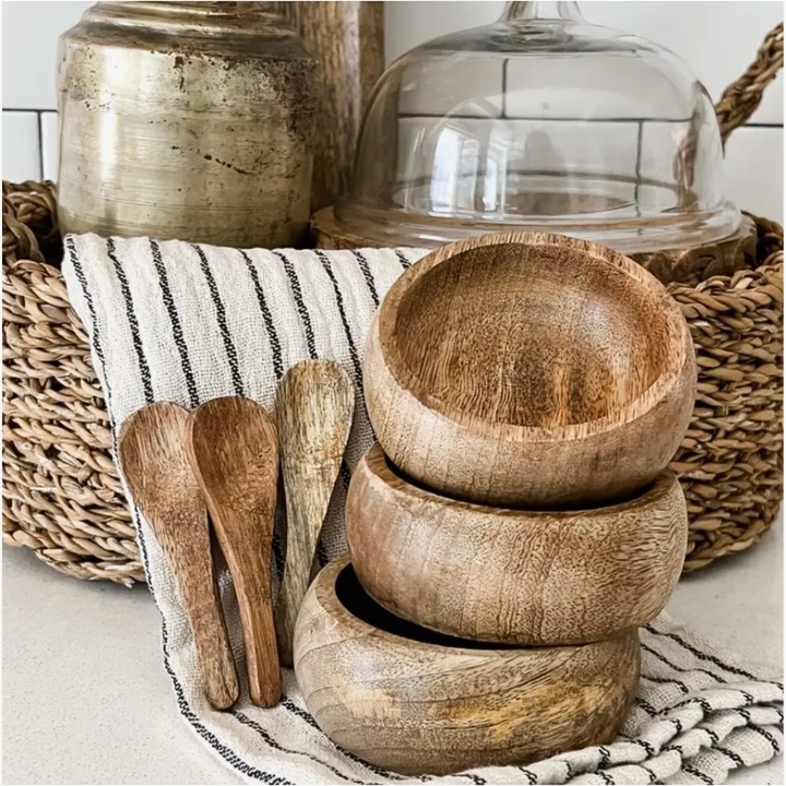 Mango Wood Tray & Bowl Set