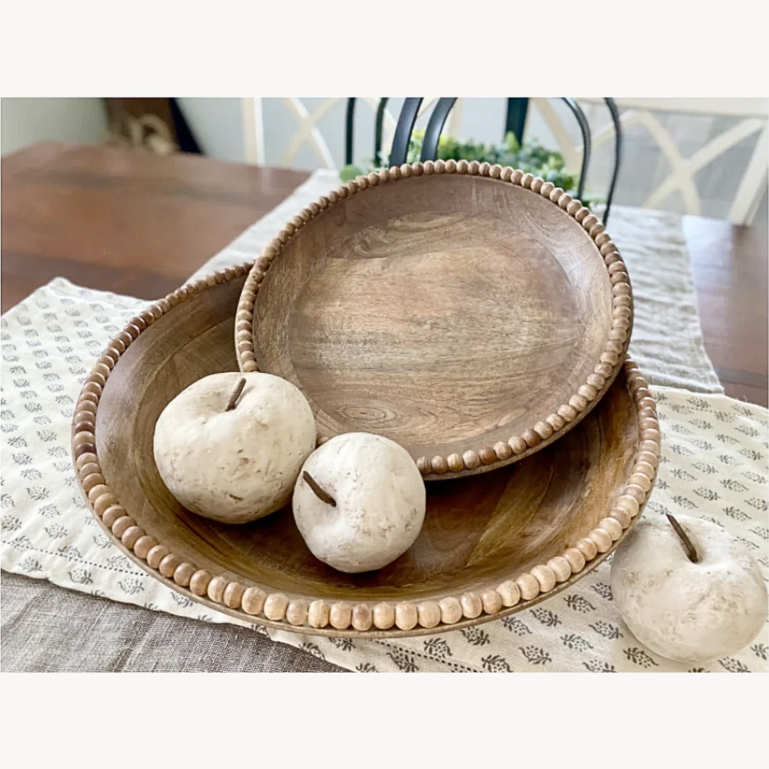 Set/2 Nesting Brown Beaded Bowls