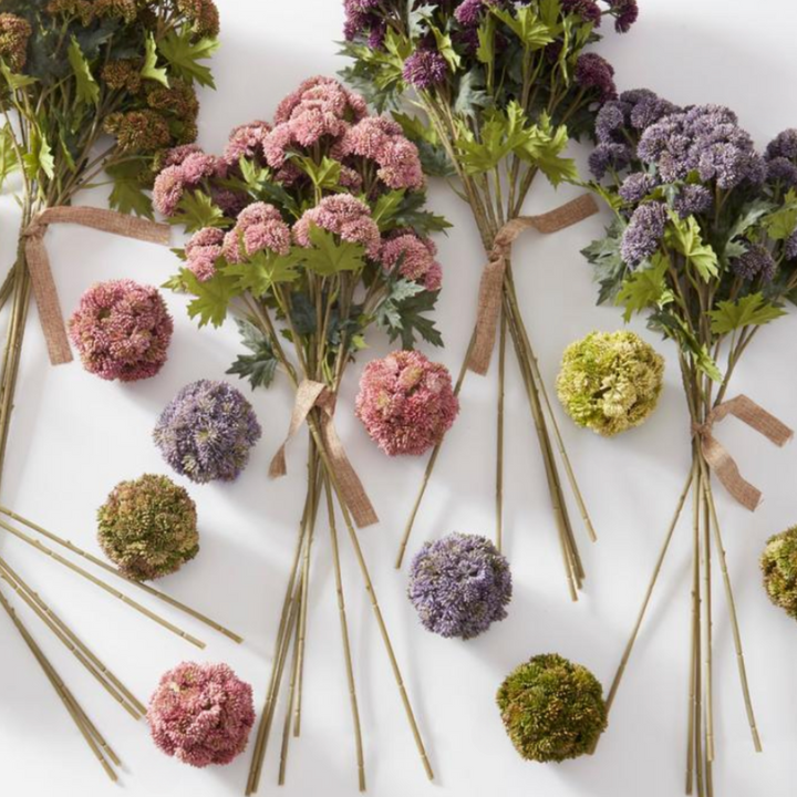 Set/2 Light Purple Sedum Balls