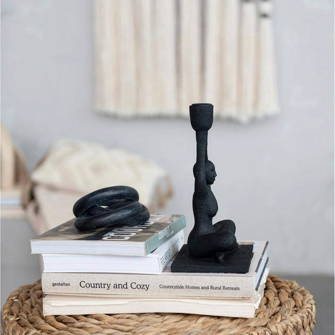 Sitting Woman Taper Candle Holder