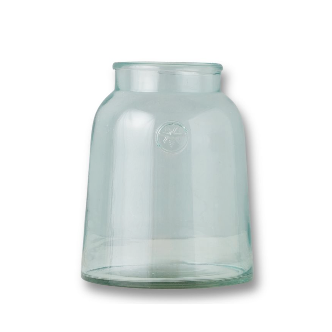 Clear glass French mason jar with a bee seal