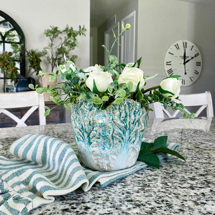 Stoneware Cabbage Shaped Planter