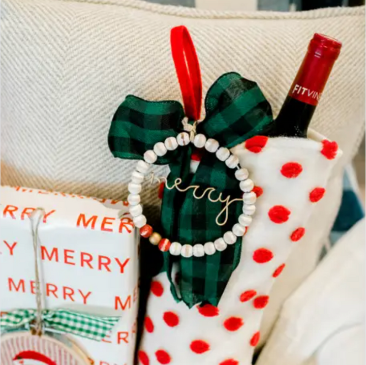 Set/3 Wood Beaded Ornaments