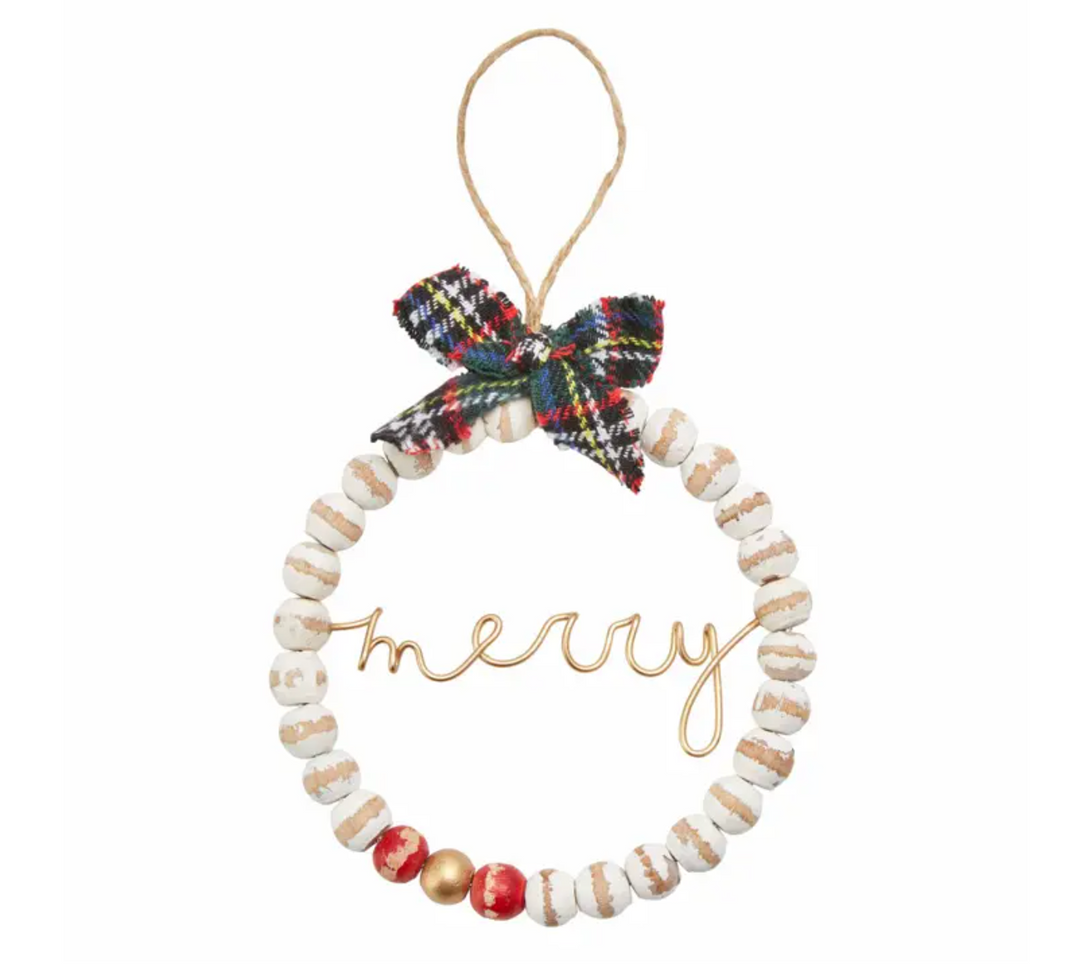 Set/3 Wood Beaded Ornaments