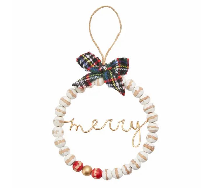 Set/3 Wood Beaded Ornaments