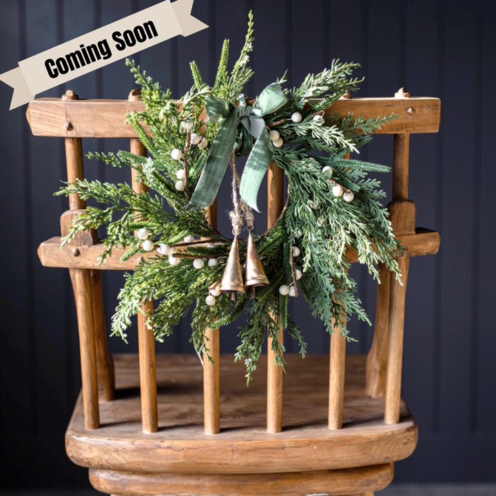 White Plum Berry Norfolk Cypress Real Touch Wreath