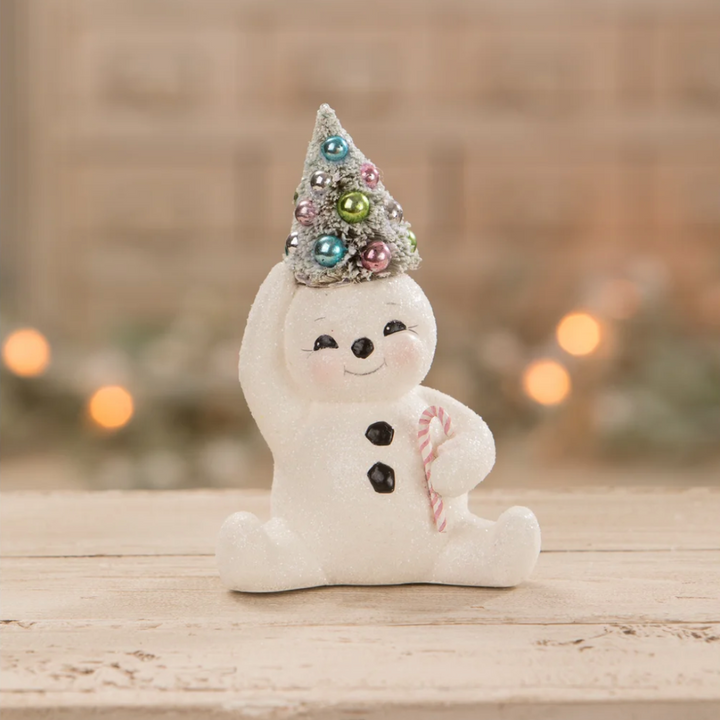 Pastel Candy Cane Snowman