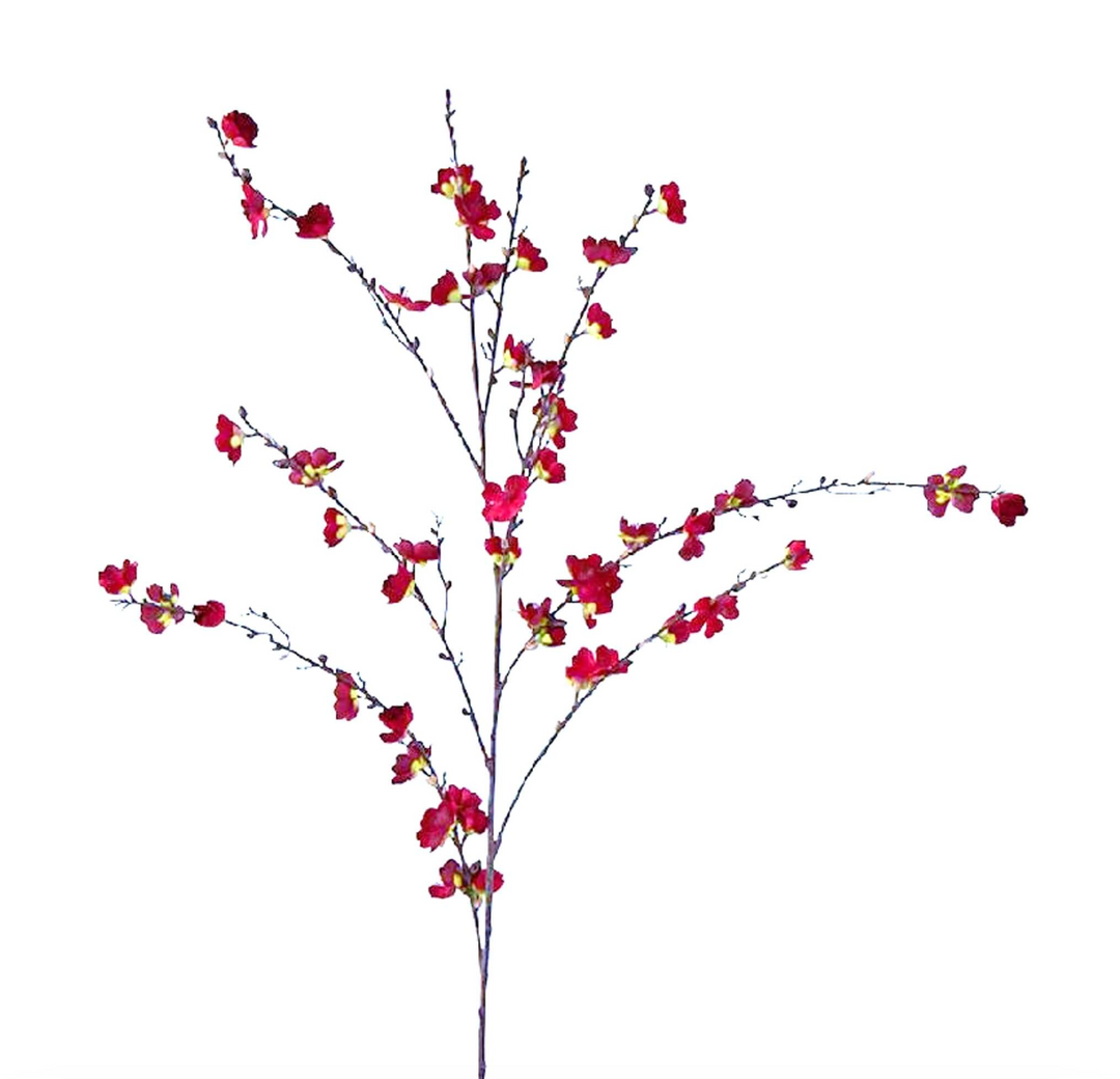 Set/3 Red Cherry Blossom Stems