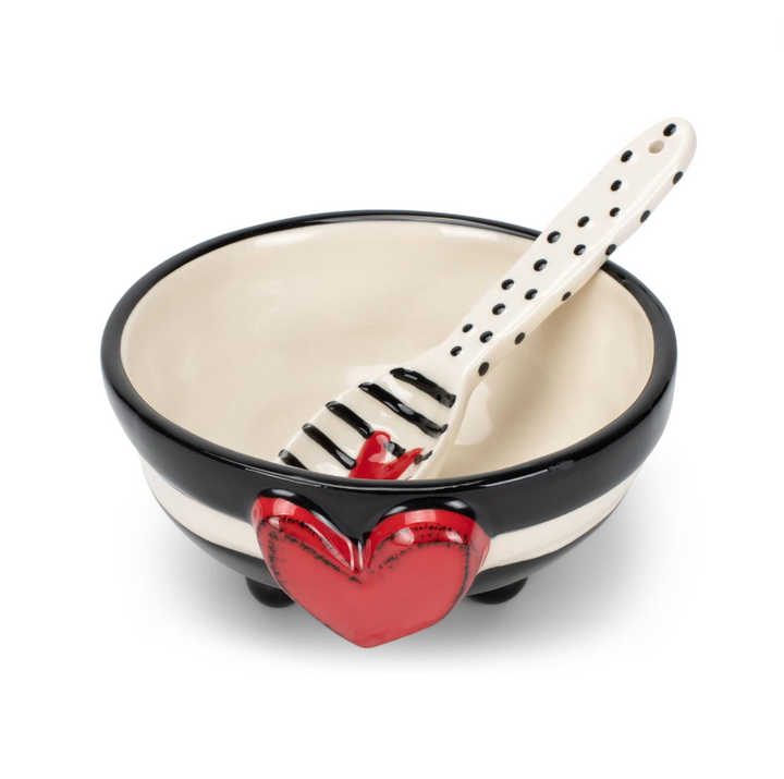 Red Heart Candy Bowl & Spoon Set