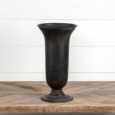 Black Fluted Vase