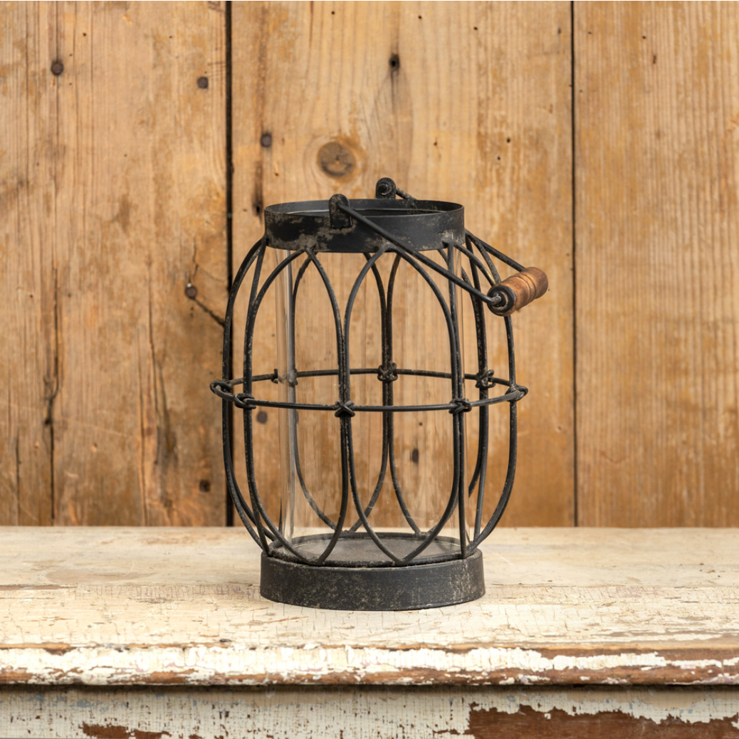 Round Cage Metal Lantern