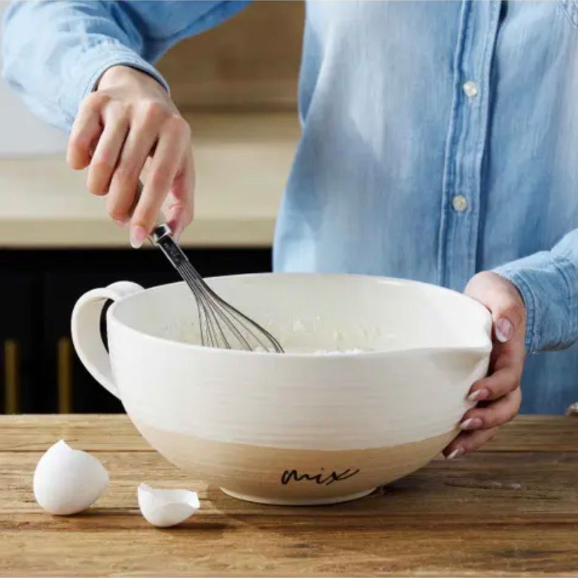 Farmhouse Mixing Bowl with Whisk