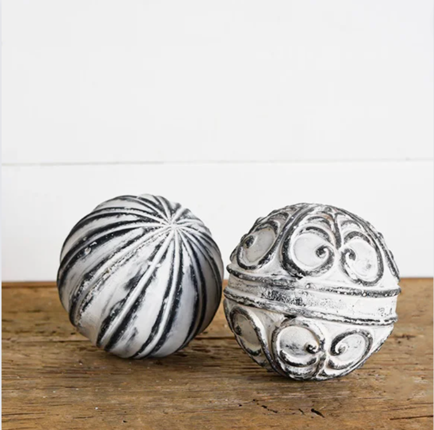 Set/2 Decorative Stone Balls