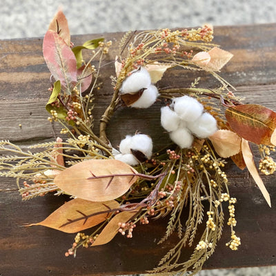 Cotton & Leaves Candle Ring