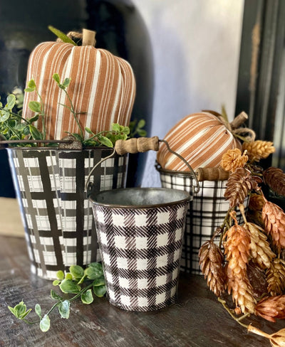 Patterned Fabric Stuffed Pumpkins