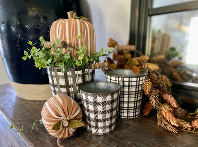 Patterned Fabric Stuffed Pumpkins