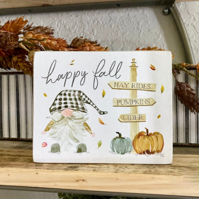 Happy Fall Block Sign
