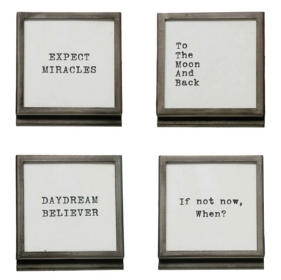 Glass Frame With Easel & Sayings