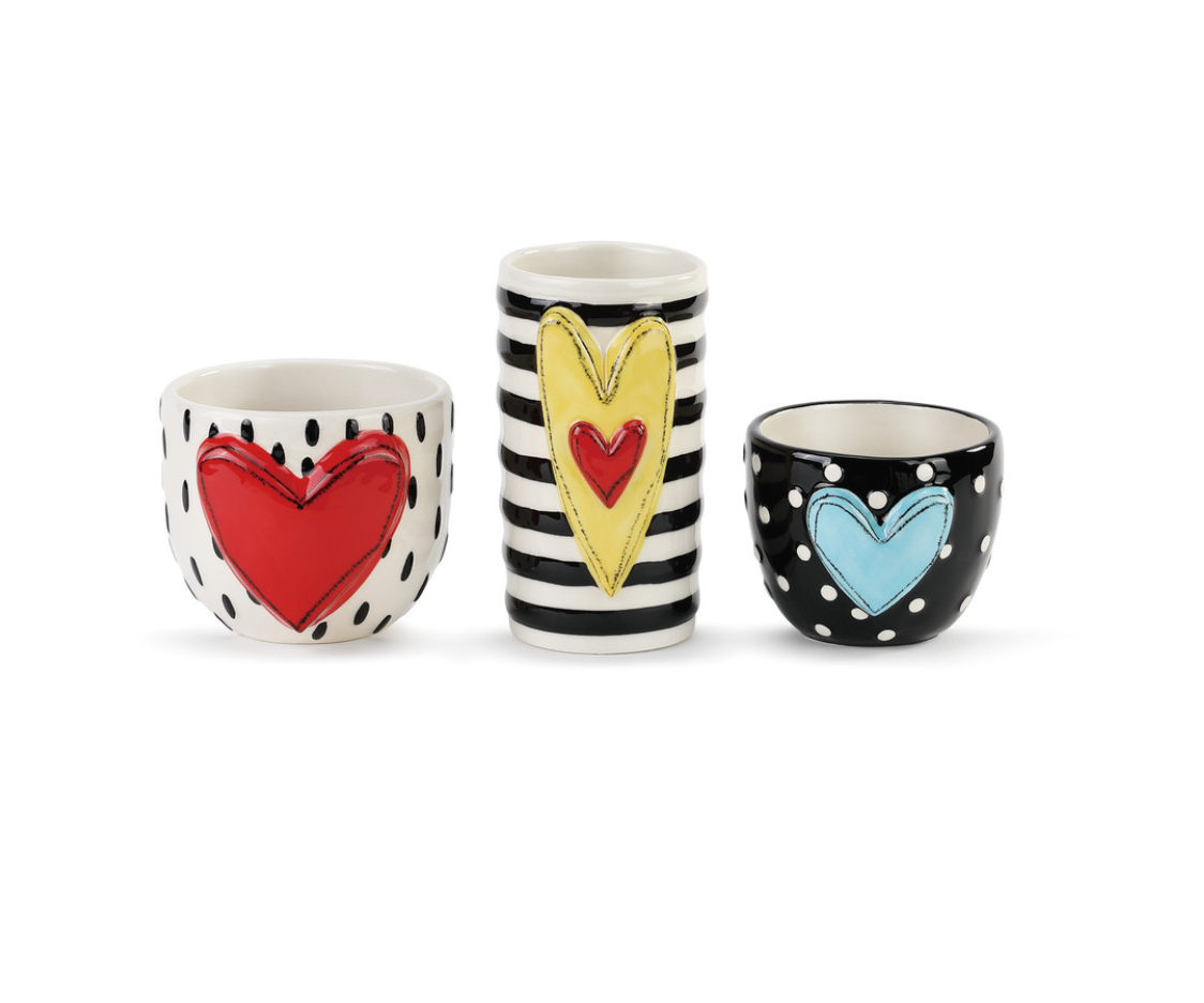 Assorted Heart Bud Vases