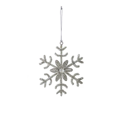 Glass Bead & Jewel Snowflake Ornaments