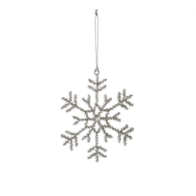 Glass Bead & Jewel Snowflake Ornaments