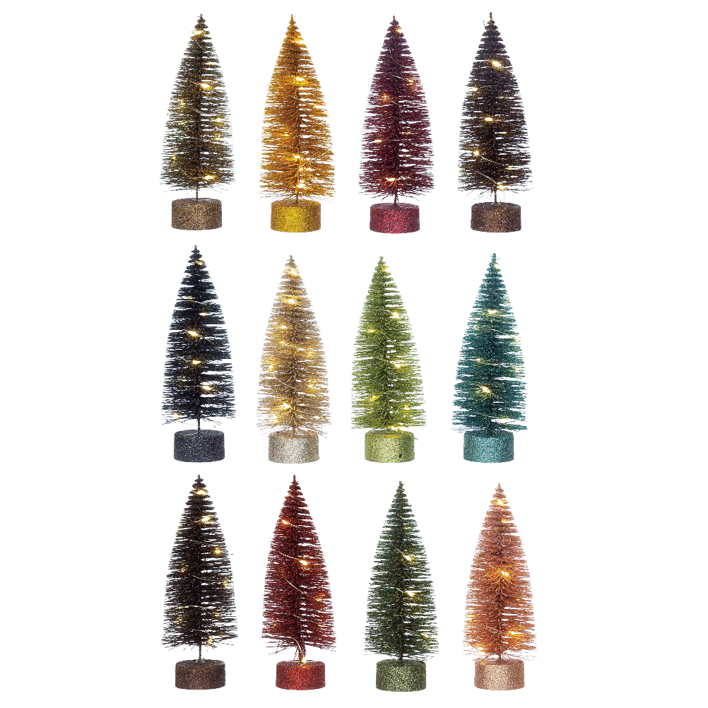 Light-Up Bottle Brush Trees