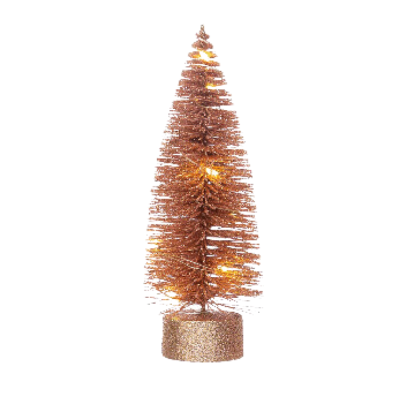 Light-Up Bottle Brush Trees