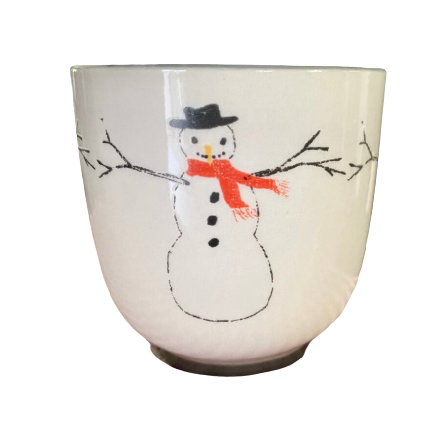 Set/4 Christmas Stoneware Cups