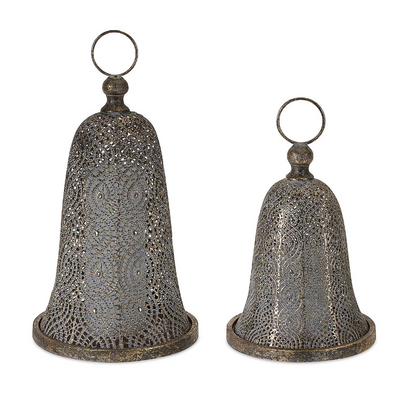 Set/2 Bronze Bell Candle Covers