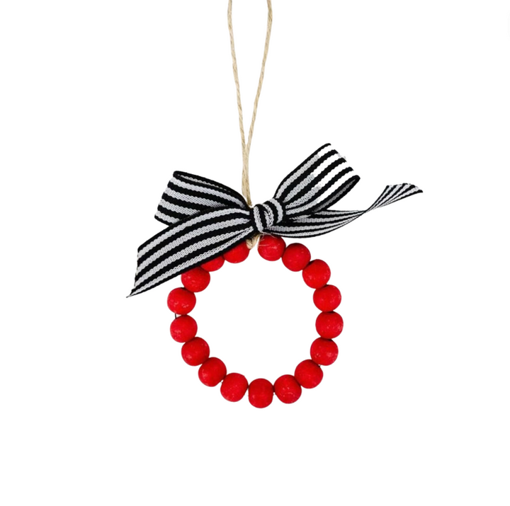 Set/3 Red Beaded Ornaments