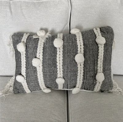 S/2 Gray Lumbar Pillows