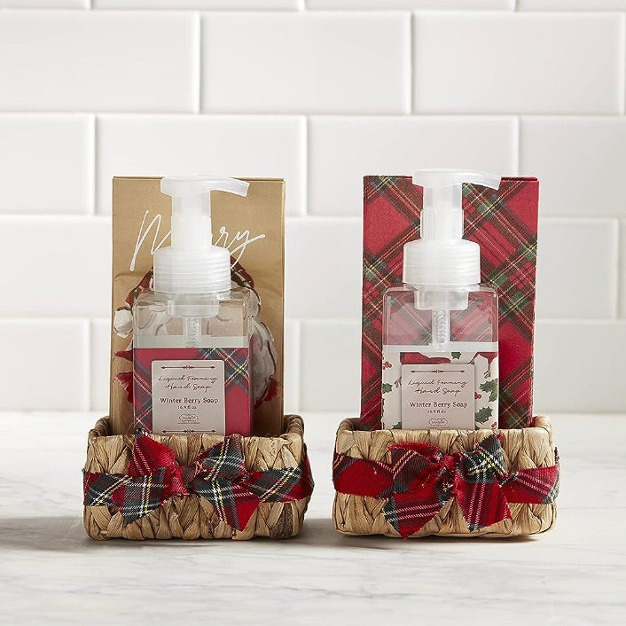 Tartan Soap & Guest Towel Basket Sets