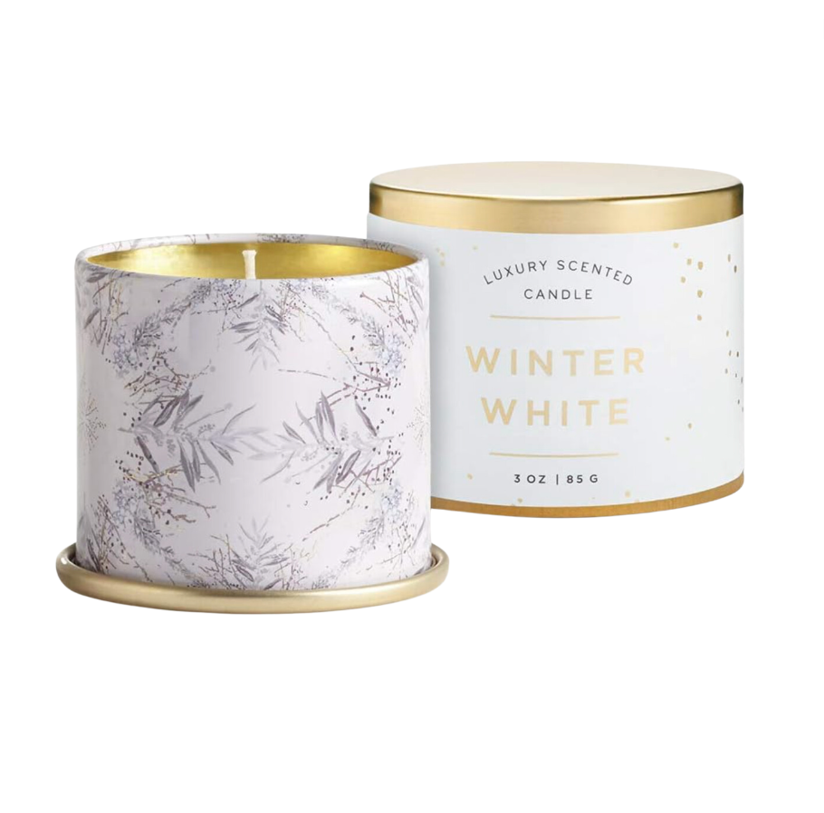 Winter White Demi Tin Candle