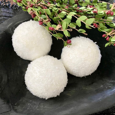Set/5 Textured Snowball Ornaments