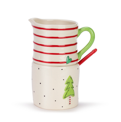 Holiday Edition Stacking Creamer and Sugar Set